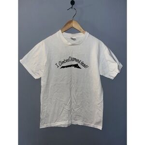 Hanes Beefy-T Vintage Hawaii I Climbed Diamond Head Graphic T-Shirt White Mens M